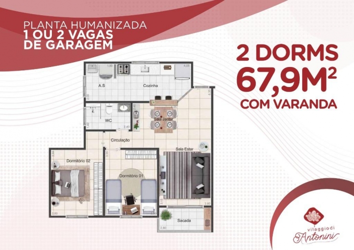 Venda, 2 dormitórios em Villagio Di Antonini - 8