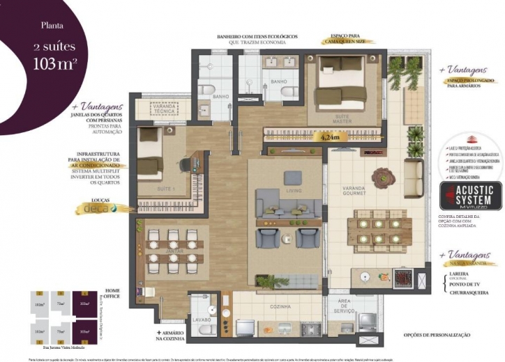 Venda, 3 dormitórios em Blessed Aquarius Exceptional - 19