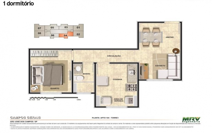 Venda, 2 dormitórios em Spazio Campos Gerais - 20