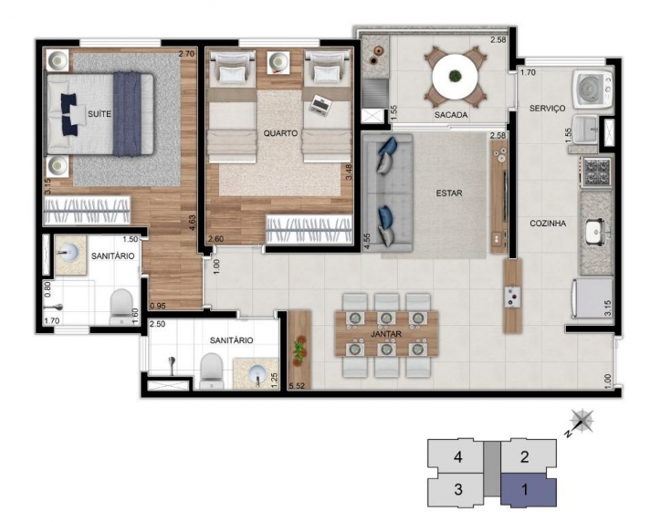 Locação, 2 dormitórios em Essência Parque - 7