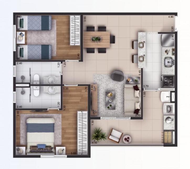 Locação, 2 dormitórios em Flor de Umê - 25