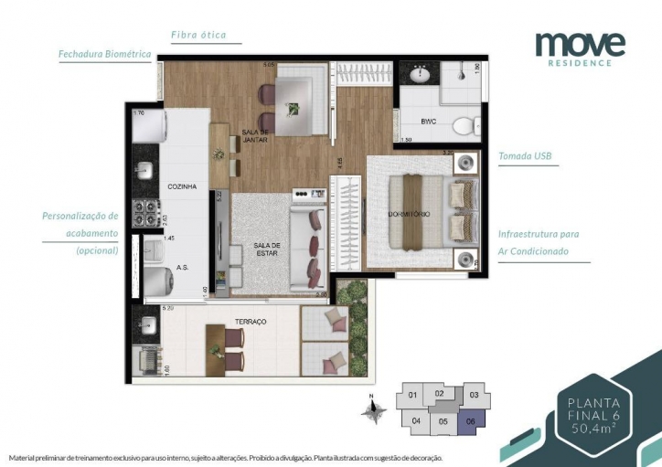 Locação, 1 dormitório em Move Residence - 19