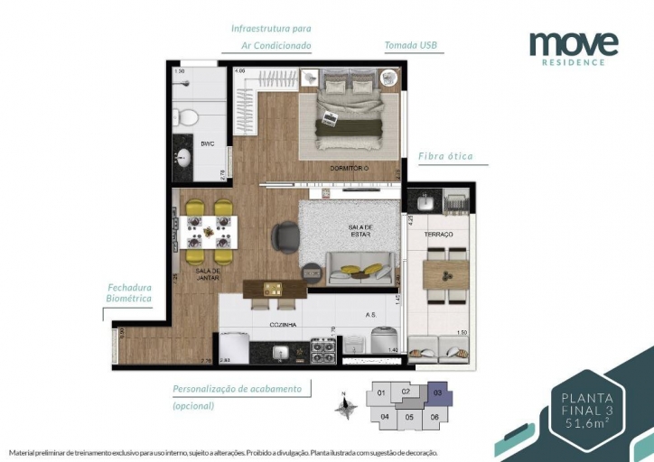 Locação, 1 dormitório em Move Residence - 22