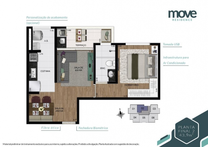 Locação, 1 dormitório em Move Residence - 23